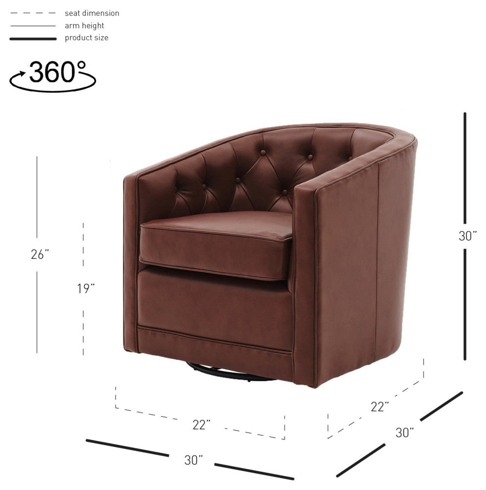 Walsh Swivel Accent Arm Chair, Garrett Brown