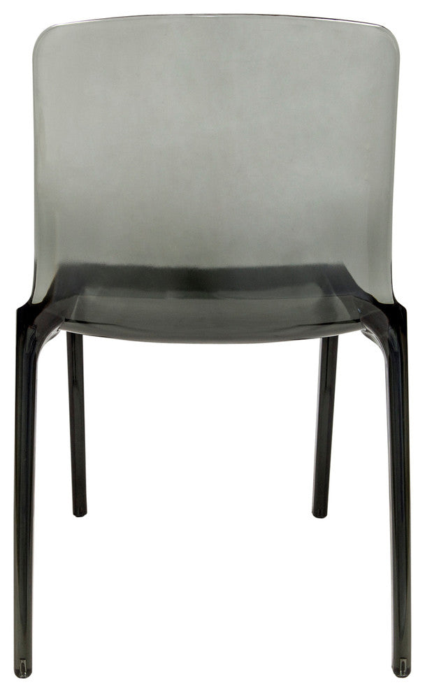LeisureMod Murray Lucite Stackable Molded Dining Side Chair, Black