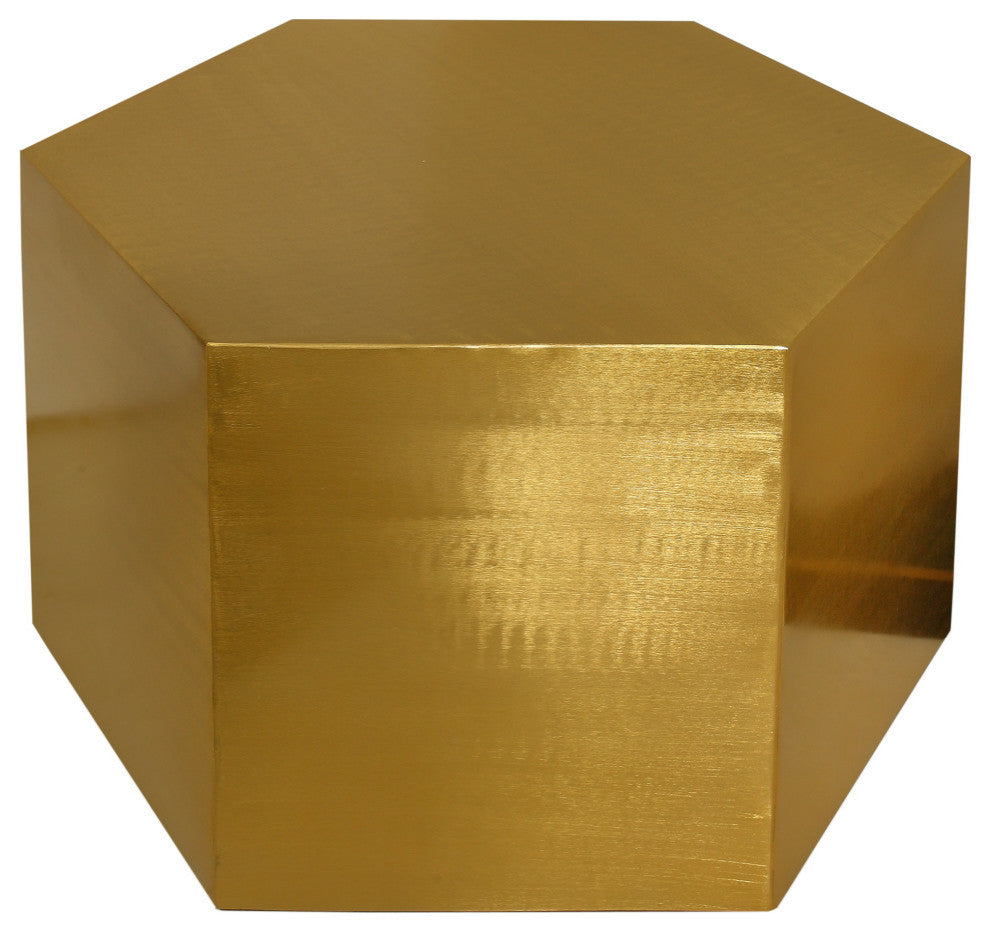 Hexagon Durable Iron Modular Coffee Table, Brushed Gold
