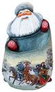 Artistic Wood Carved Santa Claus Troika Sculpture