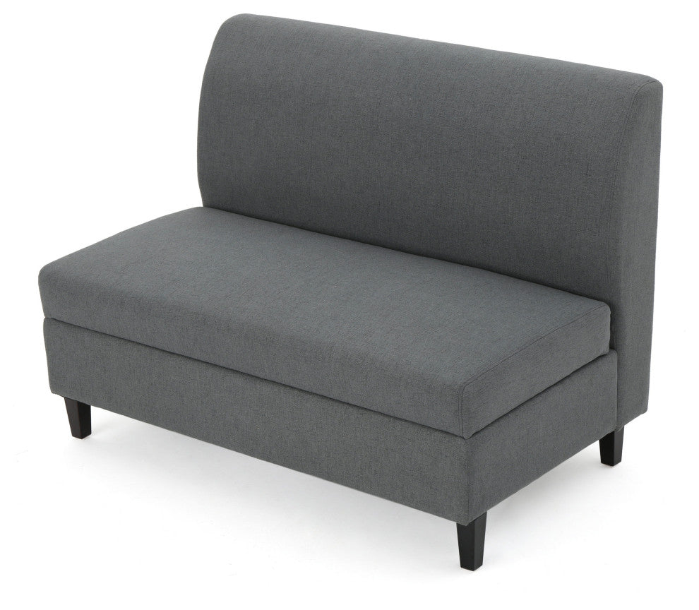 GDF Studio Toro Versatile Modern Fabric Storage Loveseat, Charcoal