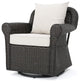 GDF Studio 3-Piece Augusta Outdoor Wicker Rocker and Gas Firepit Set, Stone