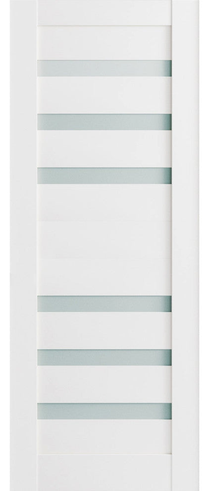 Slab Barn Door Frosted Glass 36 x 96, Quadro 4266 White