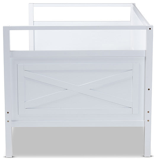 Baxton Studio Cintia Cottage Farmhouse Whiteed Wood Twin Size Daybed