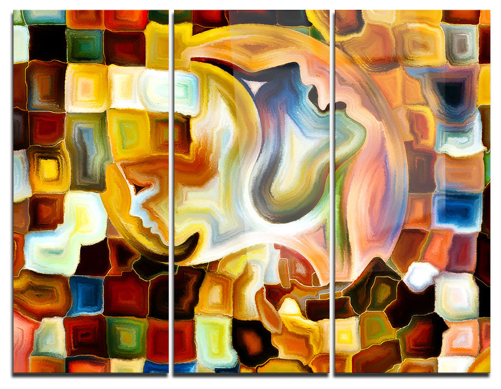 "Way of Inner Paint" Glossy Metal Wall Art, 3 Panels, 36"x28"