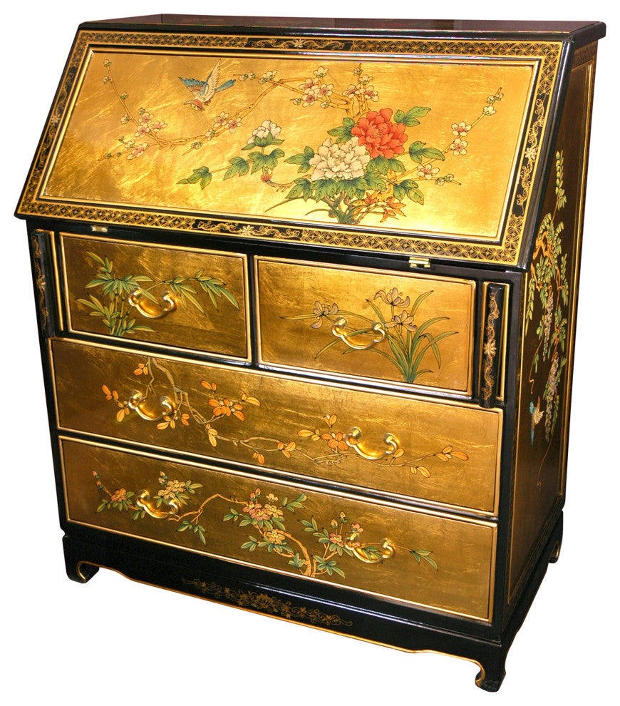 Gold Leaf Secretary Desk