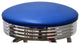 Retro Home Double Ring Chrome Pan Swivel 30" Bar Stool, Blue