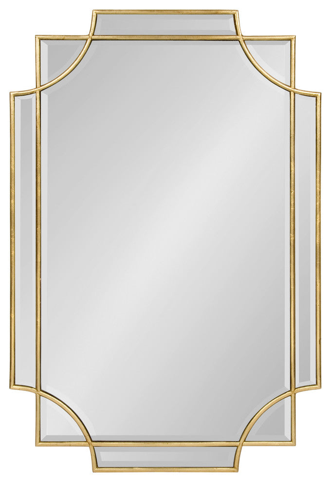 Minuette Decorative Rectangle Wall Mirror, Gold 24x36