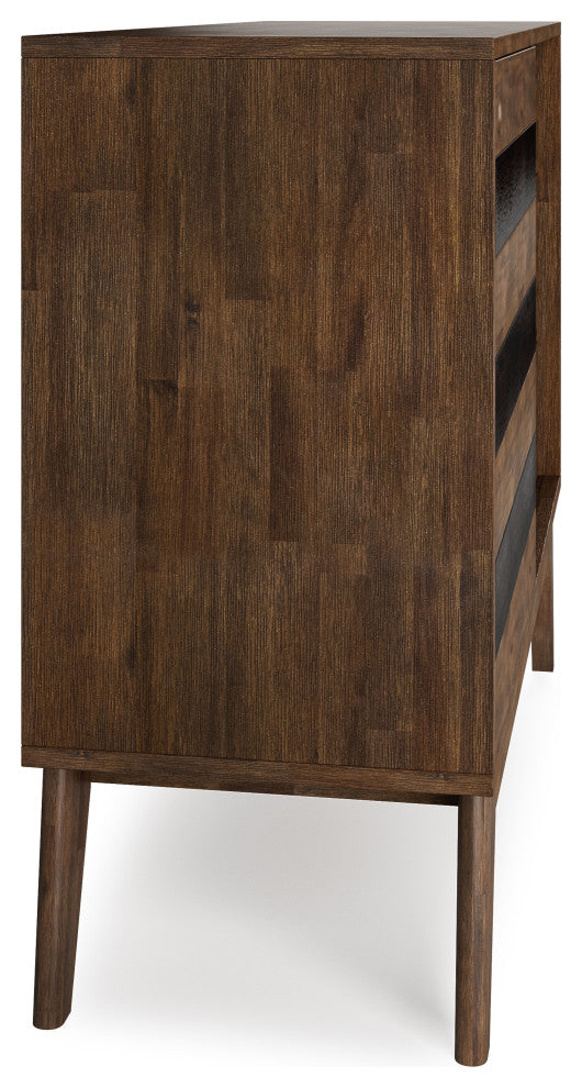 Clarkson Solid Acacia Wood Medium Storage, Rustic Natural Aged Brown