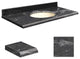 Quartz 31"x19" Vanity Top, Biscuit Bowl, Milky Way, 4" Centerset