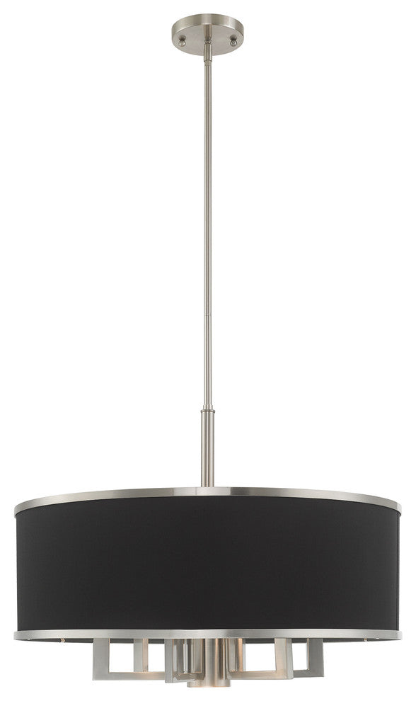 Livex Lighting Brushed Nickel 6 + 1 * Light Pendant Chandelier