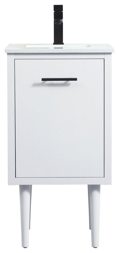 Home Living 19" Midcentury Modern White-Light Bathroom Vanity