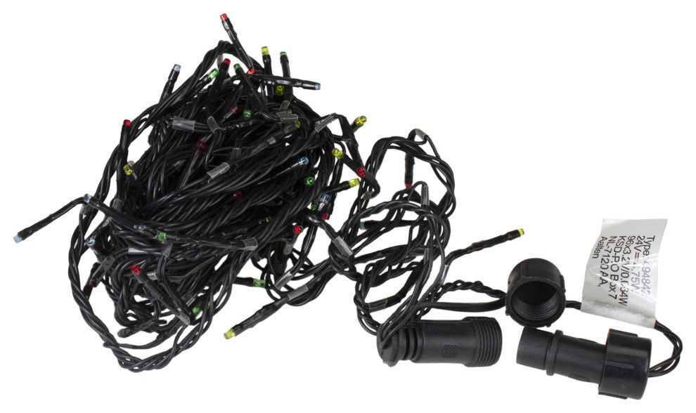 Twinkling LED Christmas Lights, Connect 24V Extension Set, Black Wire, Set of 96