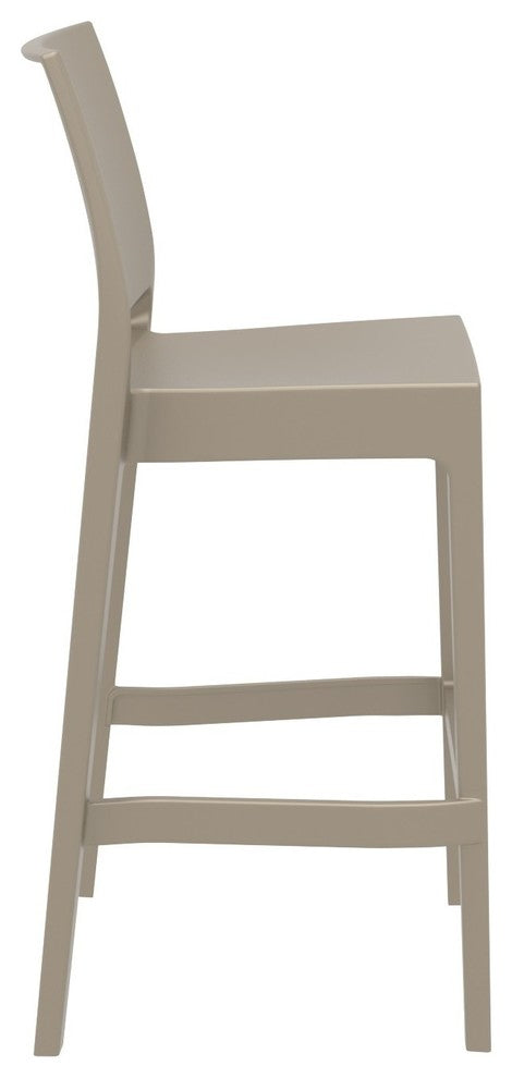 Maya Resin Barstool, Taupe, Set of 2