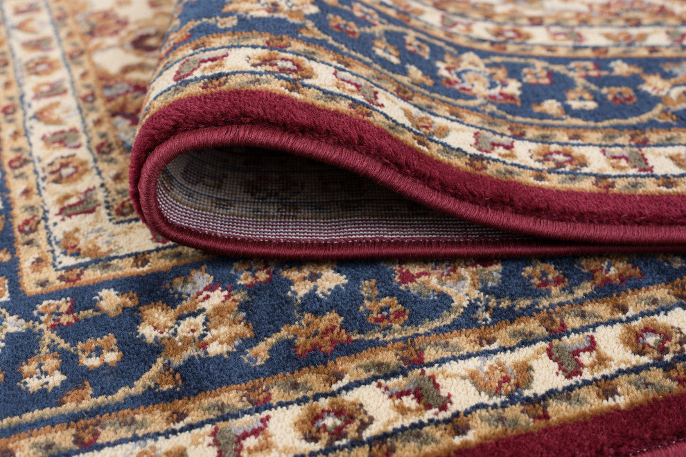 Kirsten Transitional Border Area Rug, Red, 8'9''x12'3''