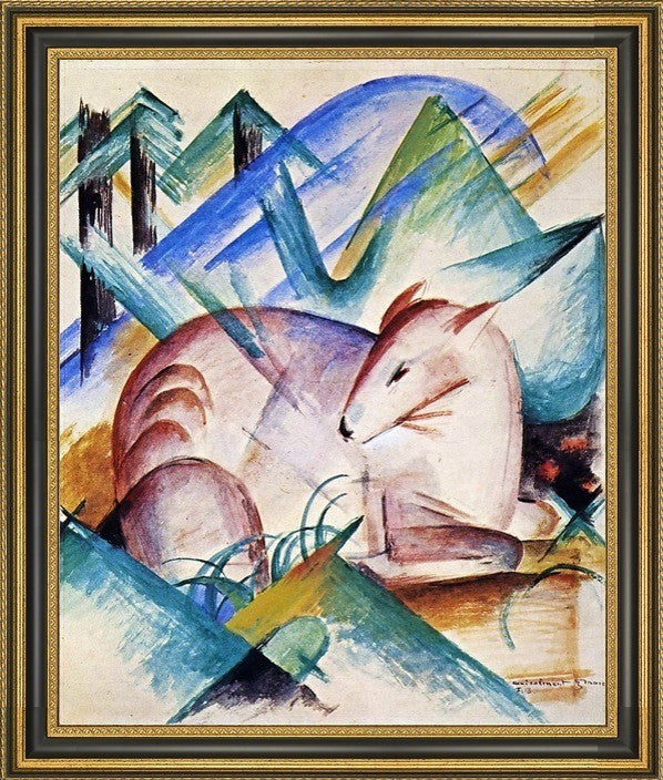Franz Marc Red Deer - 16" x 20" Framed Premium Canvas Print