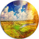 Meadow With Small Flood Sky, Landscape Photo Round Wall Art, 23"