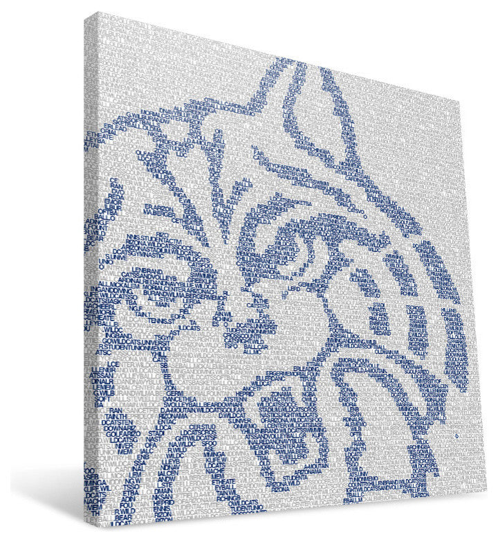 ARZ Wildcats Typo Canvas Print, 16"x16"