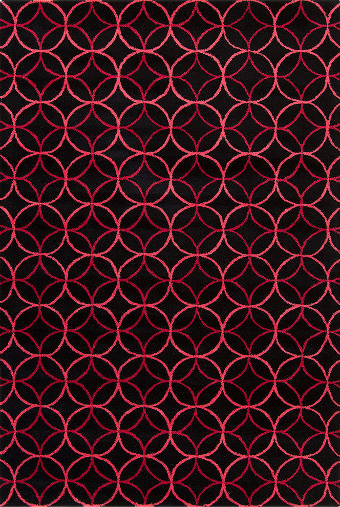 Allie Geometric Circles Contemporary Area Rug, 8'x10'