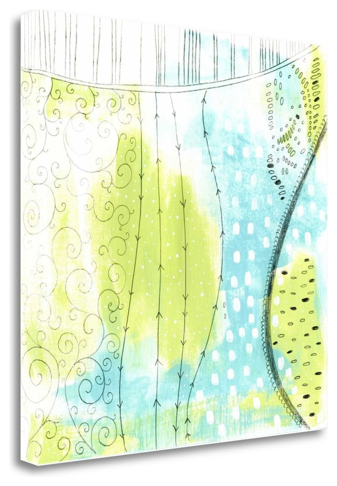 "Blue And Green Abstract" By Sarah Ogren, Giclee Print on Gallery Wrap Canvas