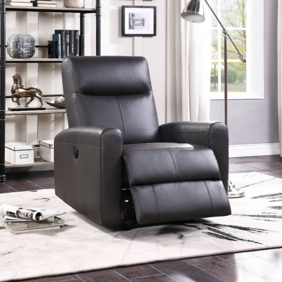 Top Grain Leather Power Motion Recliner, Beige