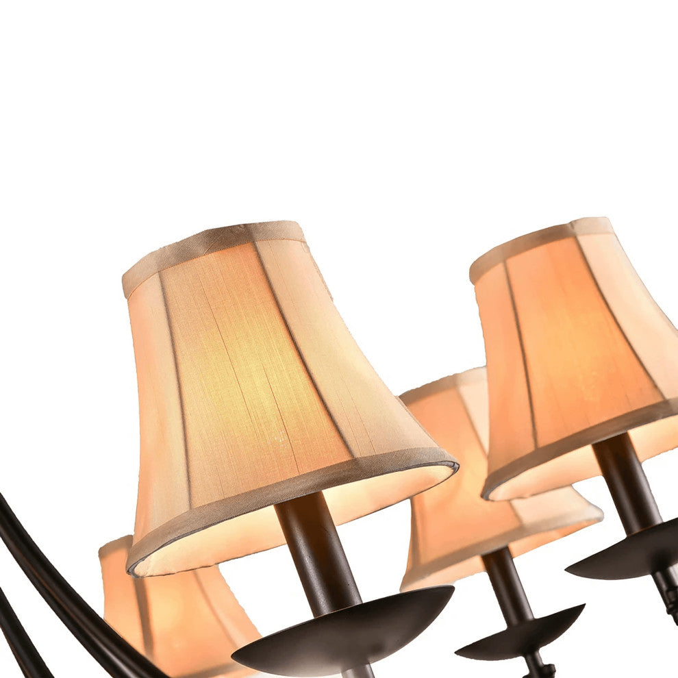 Iris 8-light Antique Black Iron Chandelier