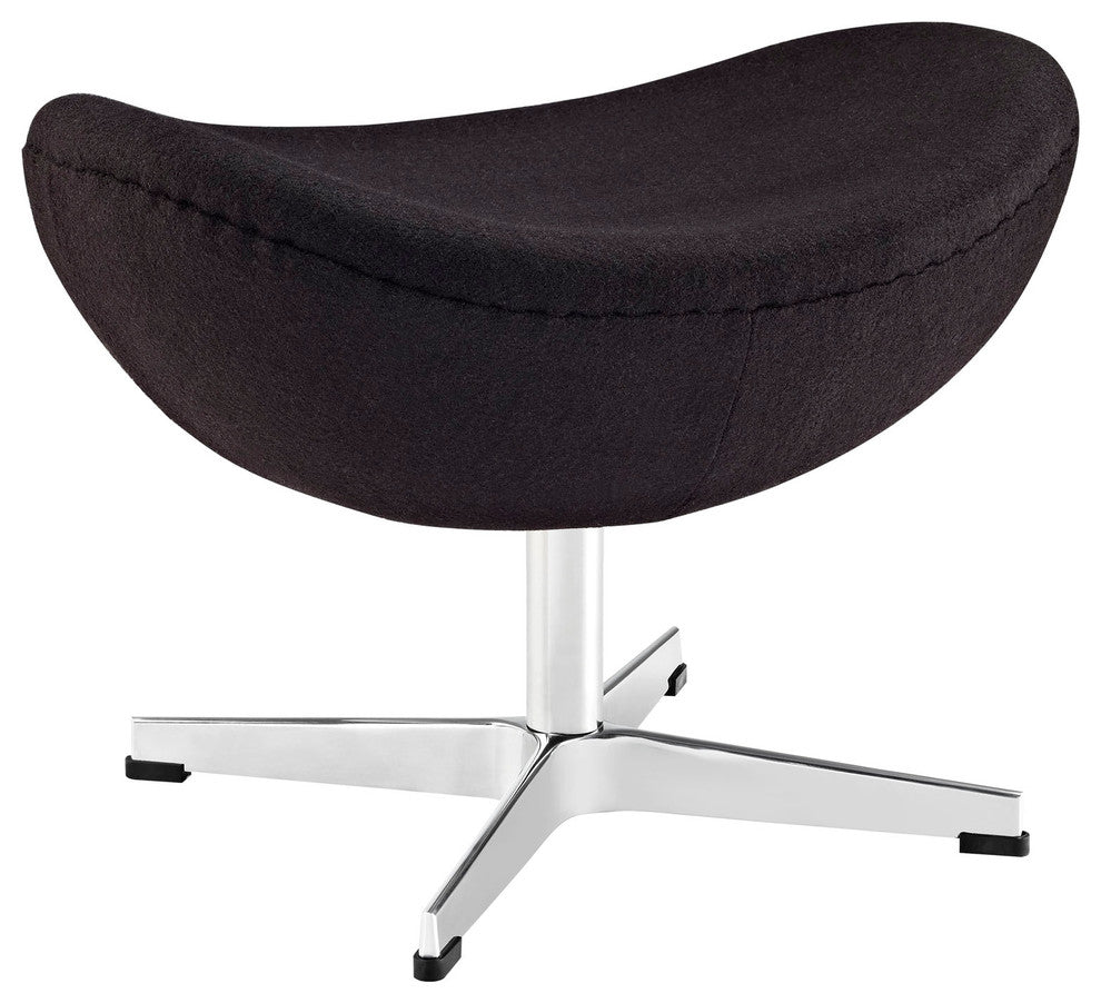Modern Contemporary Living Room Wool Ottoman Black