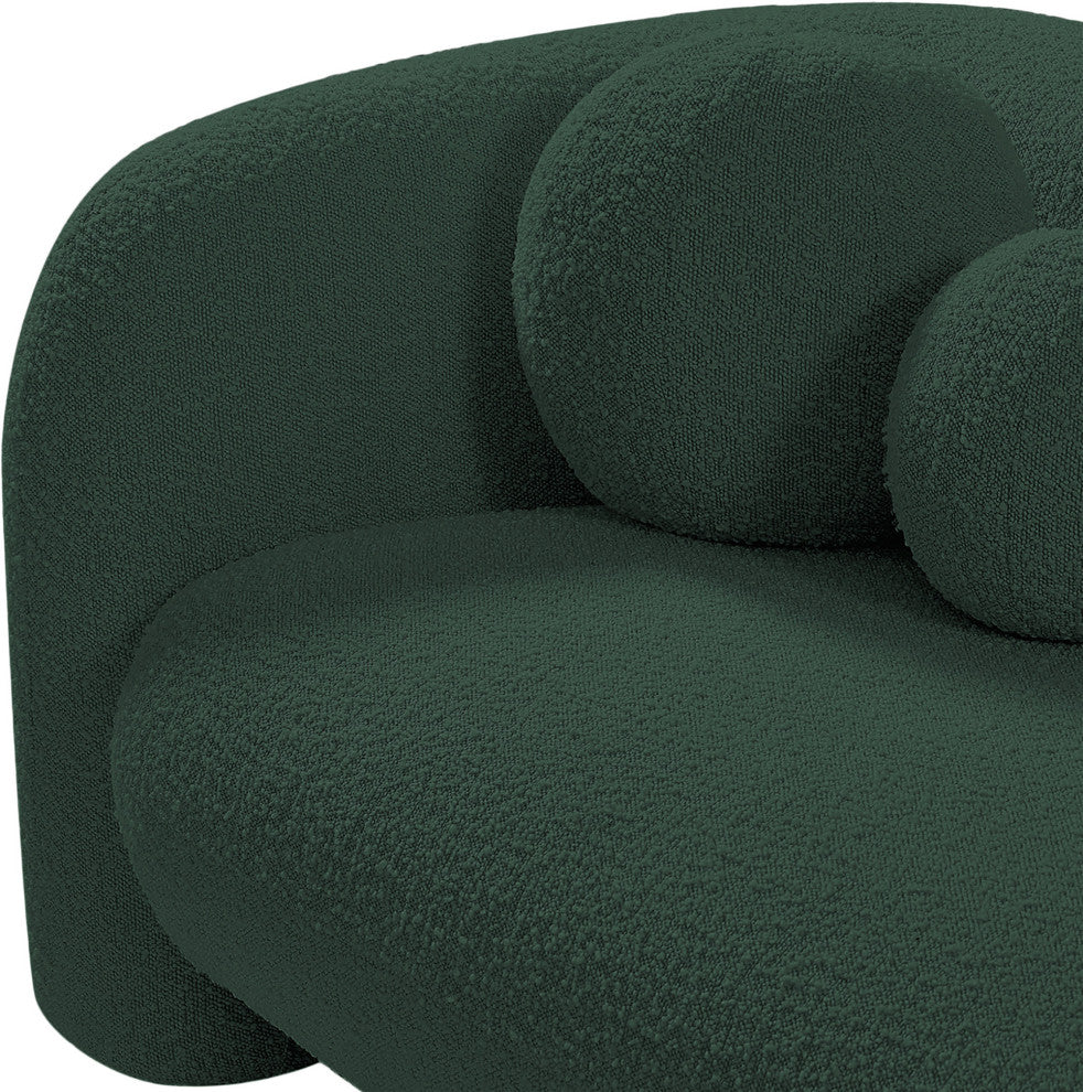 Emory Boucle Fabric Upholstered Upholstered Chair, Green