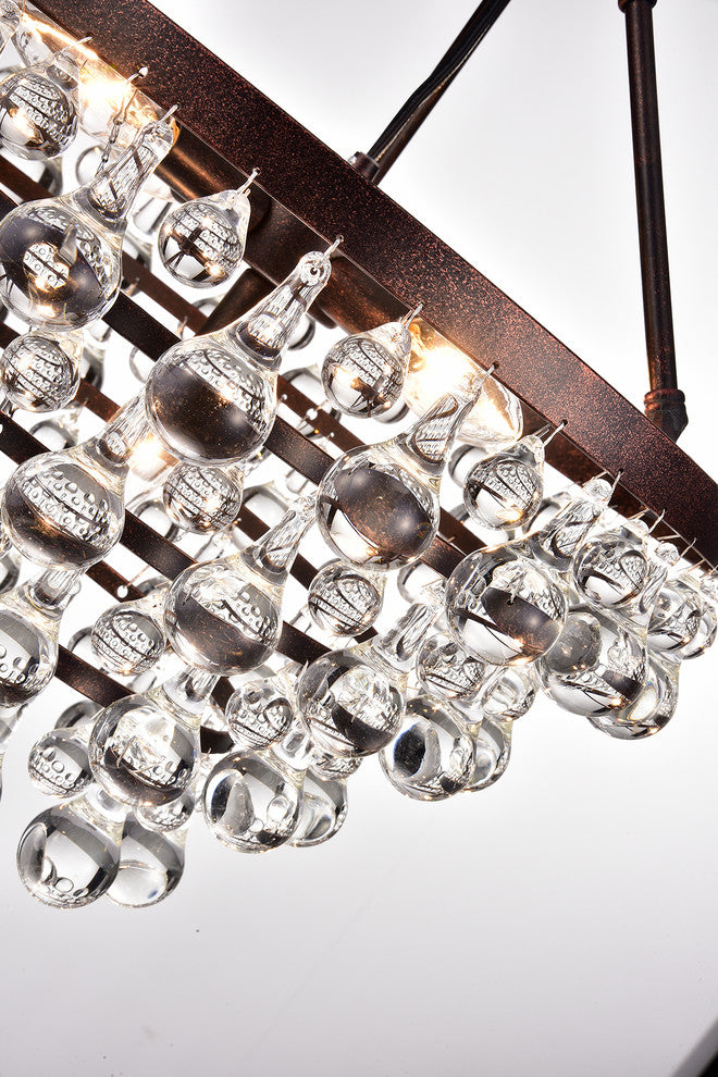 Clarus 5-Light Antique Copper Finish Four Tier Crystal Chandelier Glam Lighting