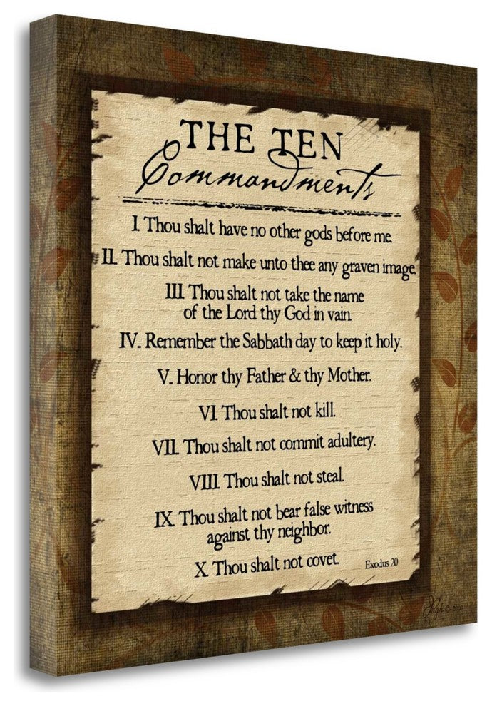 "The Ten Commandments" By Jennifer Pugh, Giclee Print on Gallery Wrap Canvas