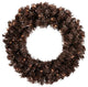 Pre-Lit Mocha Brown Sparkling Artificial Christmas Wreath, Clear Lights, 36"