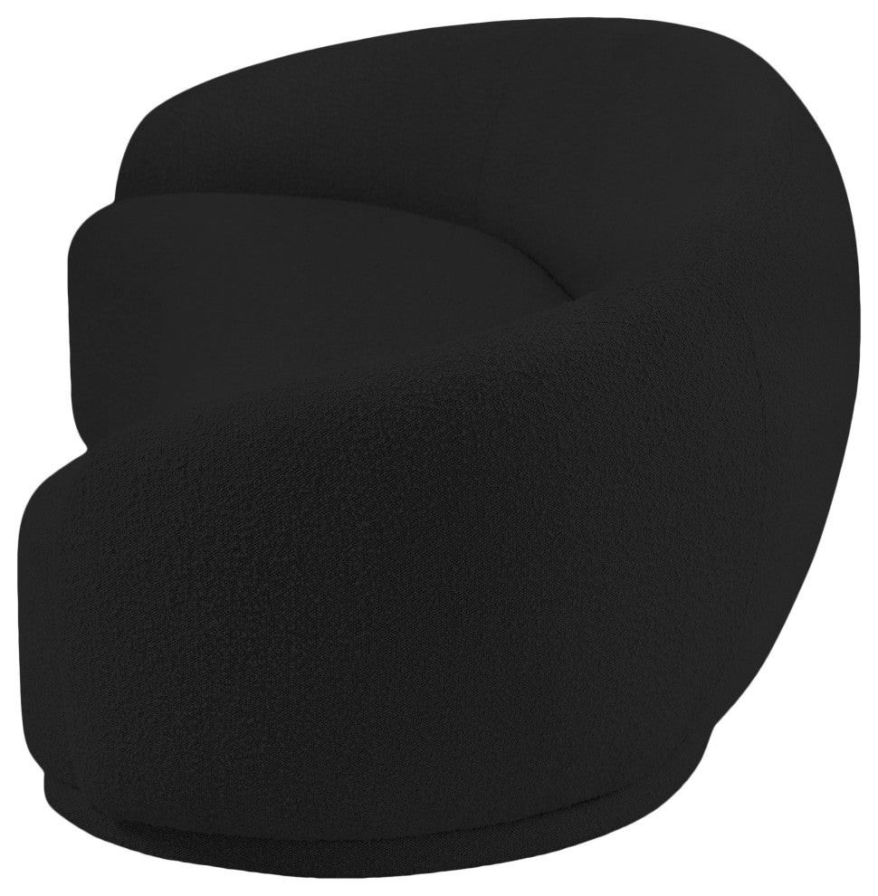 Hyde Boucle Fabric Upholstered, Black, Sofa