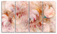 Red Circles Fractal Texture, Abstract Canvas Art Print, 48"x28", 4 Panels