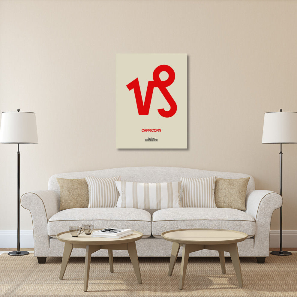 "Capricorn Zodiac Sign Red" Fine Art Print