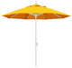 9' Matted White Collar Tilt Crank Lift Aluminum Umbrella, Sunbrella, Sunflower Y