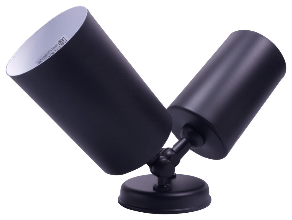 150-Watt Double Cylinder Adjustable Security Flood Light, Black