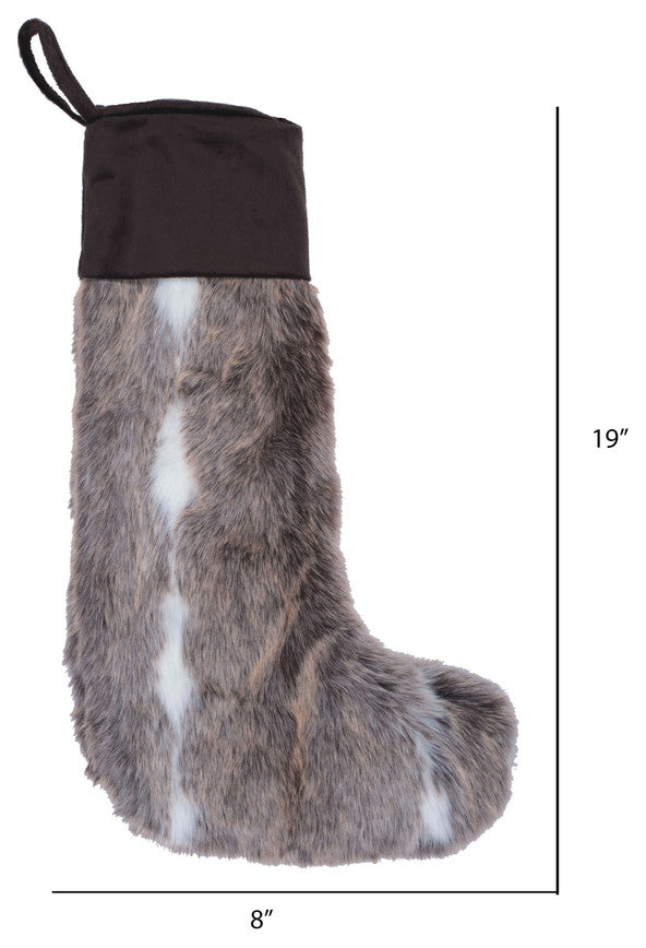 Vickerman Qtx17732 Decorative 8"X19" Snow Mink Collection Christmas Stocking