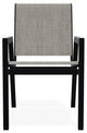 Bazza Sling Stackable Outdoor Dining Chair, Smoke/Black