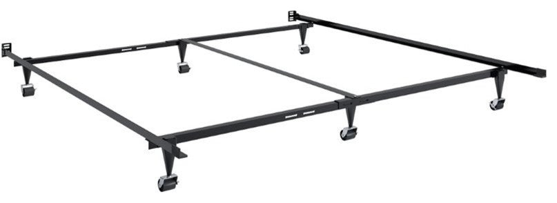 Atlin Design Queen Size to King Size Bed in Metal in Black - Easy Assembly