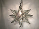 Moravian Star Light, Clear Glass With Bronze Trim, 15" Diameter, No Mount Kit