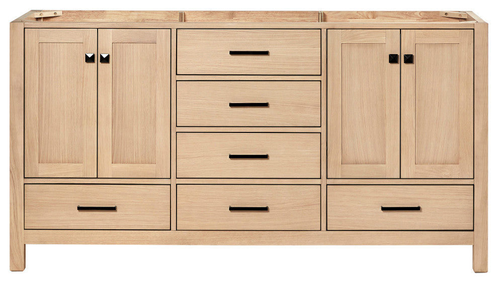 ARIEL Cambridge 66 in. Double Sink Base Cabinet In Oak