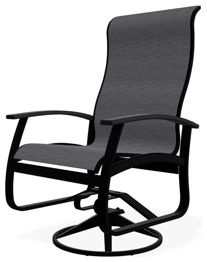 Belle Isle Sling Outdoor Swivel Rocker, Augustine Pewter/Black