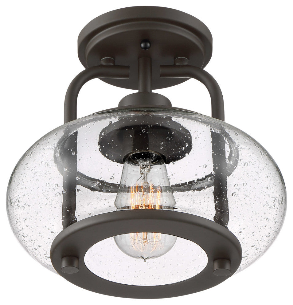 Trilogy 1-Light Semi-Flush Mount, Brushed Nickel