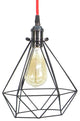 Red Graphite Diamond Cage Pendant Light