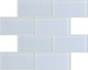 3"x6" Crystal Glass Tile, Set of 32 (4 sq ft), White