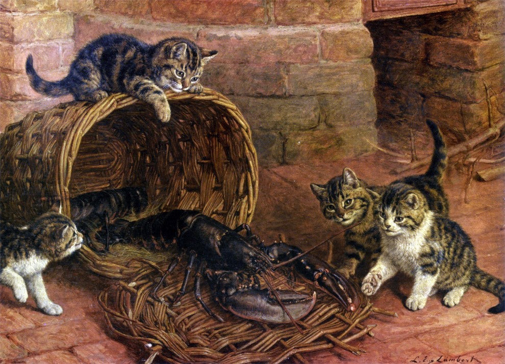 Louis Eugene Lambert A Surprise - 18" x 27" Premium Canvas Print