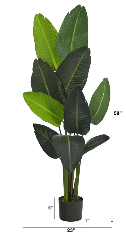 58" Travelers Palm Artificial tree