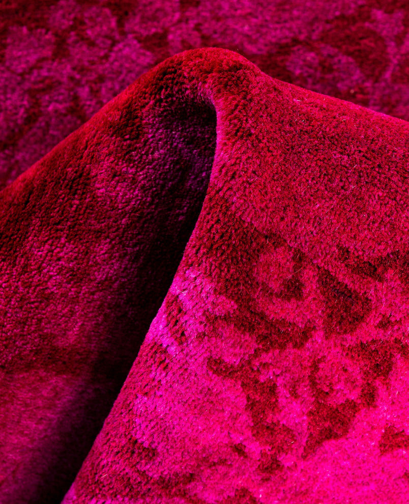 Overdyed One-of-a-Kind Hand-Knotted Area Rug Pink, 2' 7" x 8' 1"
