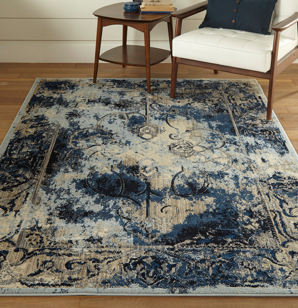 Weave & Wander Carini Rug, Thundercloud, 8'9" Round