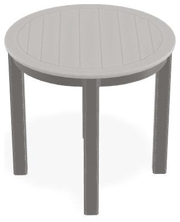 21" Round Marine Grade Outdoor End Table, Warm Gray
